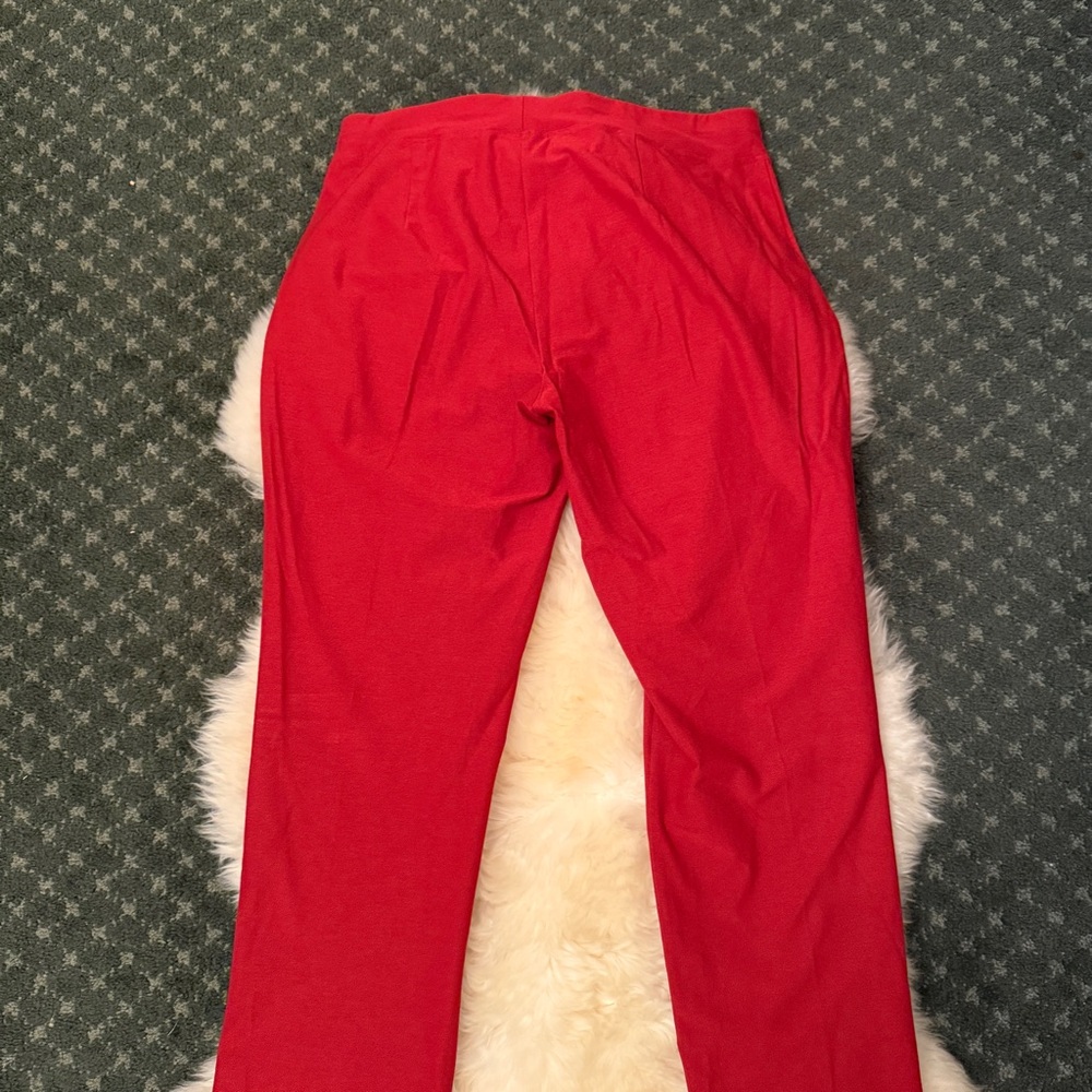 Eileen Fisher Red Stretch Viscose Nylon Leggings - Picture 4 of 8